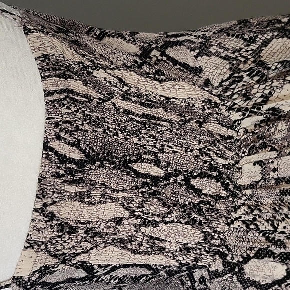 Express Tan & Black Snakeskin Print Lined Smocked Back Mini Sundress Size S - Picture 4 of 13